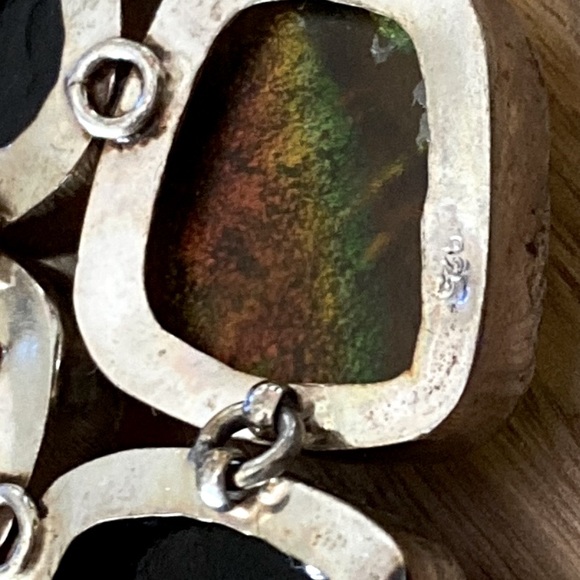 SALE!!! Dichroic Glass inlaid in 925 Sterling Magnificent, one of a kid piece - Picture 13 of 13